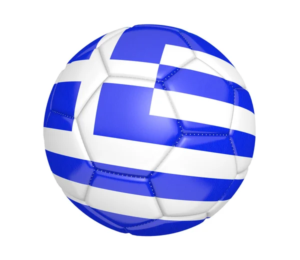Футбольный мяч, или футбол, с флагом Греции — стоковое фото
