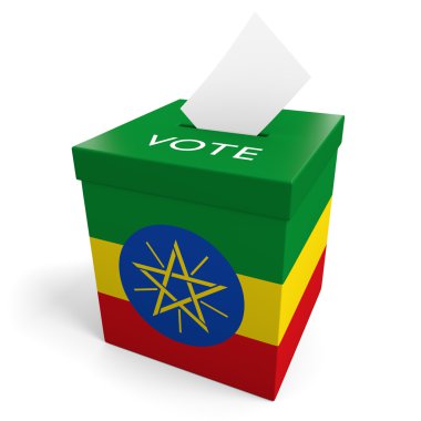 Oy toplamak için Etiyopya seçim oy sandığı