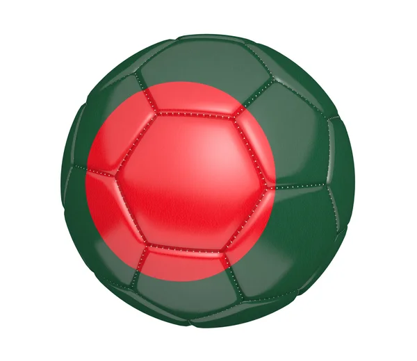 Ballon de football, ou football, avec le drapeau du pays du Bangladesh — Photo