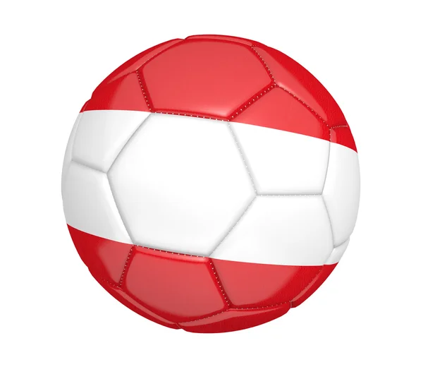 Bola de futebol, ou futebol, com a bandeira do país da Áustria — Fotografia de Stock