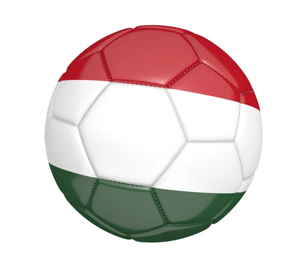 Voetbal en voetbal, met het land vlag van Hongarije — Stockfoto