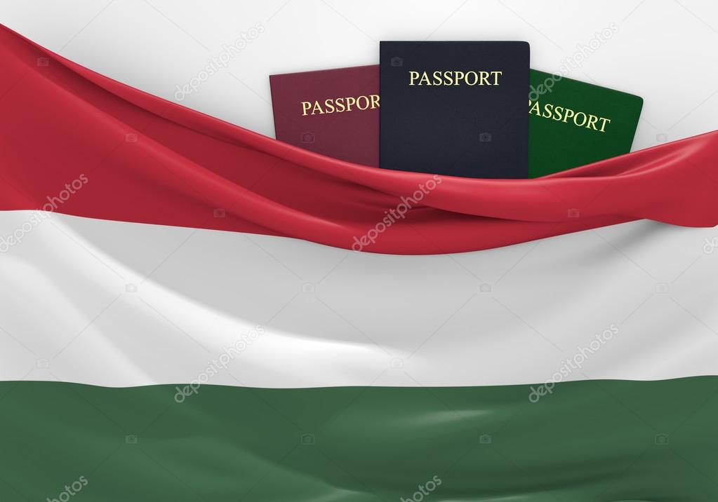 Travel and tourism in Hungary, with assorted passports