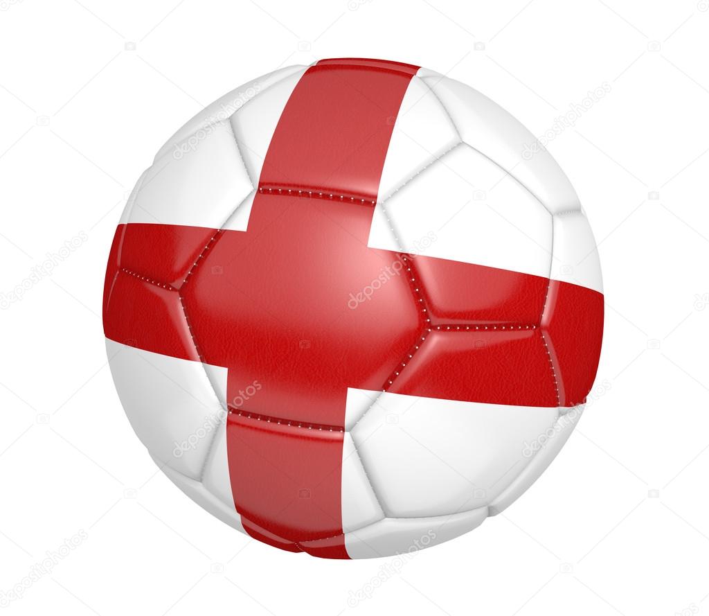 Soccer ball, or football, with the country flag of England