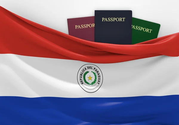 Подорожі та туризм в Парагваї, з Асорті паспортами — стокове фото