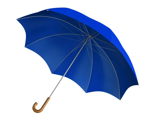 Блакитна парасолька або парасолька з класичною вигнутою ручкою — стокове фото