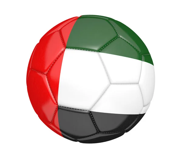 Voetbal en voetbal, met het land vlag van Verenigde Arabische Emiraten — Stockfoto