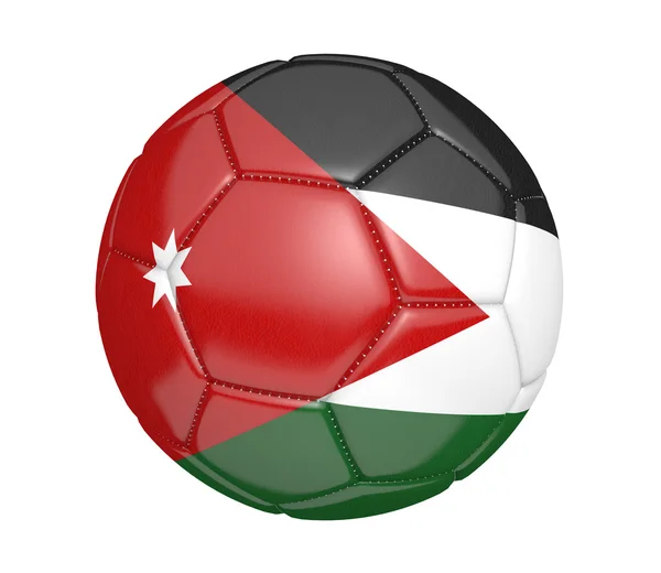 Voetbal en voetbal, met de vlag van het land van Jordan — Stockfoto