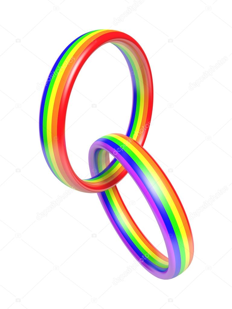 gay marriage and civil partnerships concept of wedding rings with rainbow colors stock photo - Rainbow Wedding Rings gay marriage and civil partnerships concept of wedding rings with rainbow colors stock photo - Rainbow Wedding Rings
