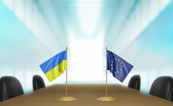 Ukraine and European Union deal talks — Stock Photo, Image
