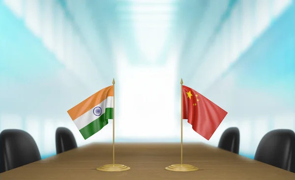 India y China negociaciones de acuerdo comercial económico — Foto de Stock