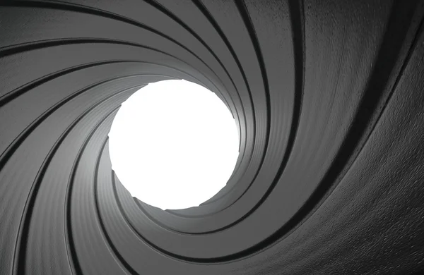 Gun barril interior espião fundo em 3D — Fotografia de Stock