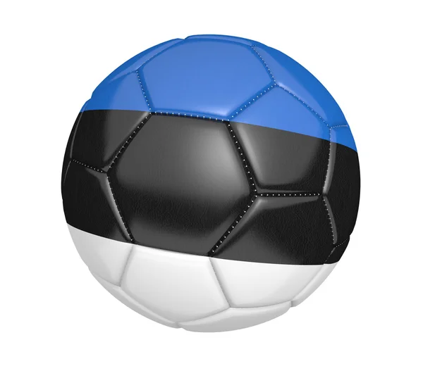 Футбольный мяч, или футбол, с флагом Эстонии — стоковое фото