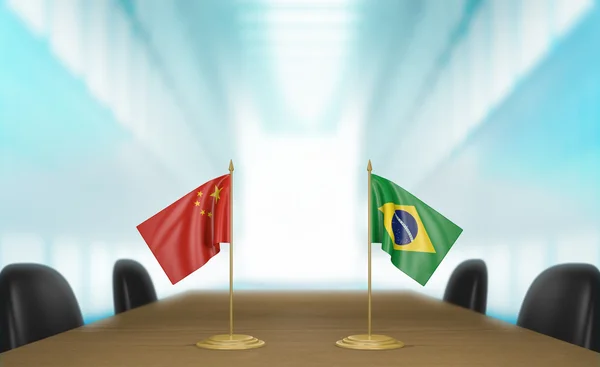 China and Brazil relations and trade deal talks — Stock Photo, Image