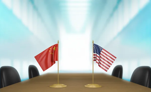 China and United States relations and trade deal talks — 图库照片