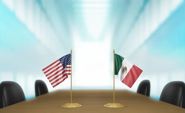 Relaciones entre Estados Unidos y México y negociaciones sobre acuerdos comerciales —  Fotos de Stock