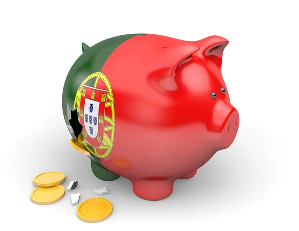 Концепция экономики и финансов Португалии для ВВП и кризиса государственного долга — стоковое фото