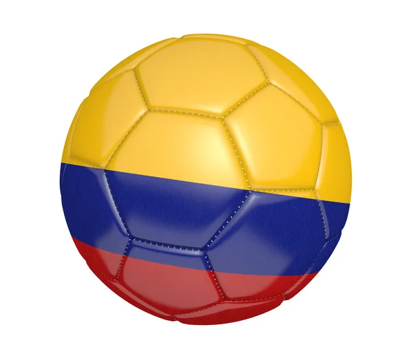 Balón de fútbol, o fútbol, con la bandera del país de Colombia — Foto de Stock