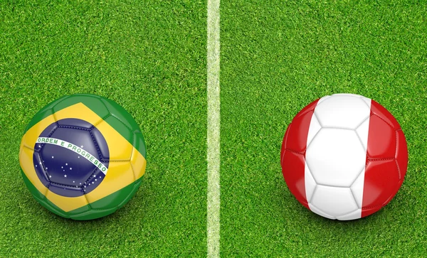 2015 Copa América torneo de fútbol, equipos Brasil vs Perú —  Fotos de Stock