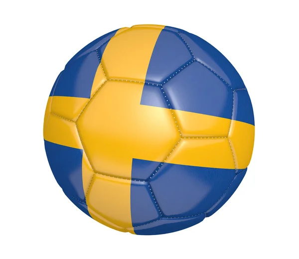 Soccer ball, or football, with the country flag of Sweden — Stock Photo, Image