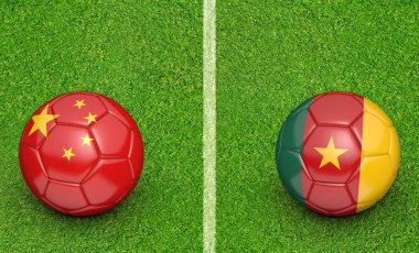 Takım Çin vs Kamerun futbol turnuvası maç