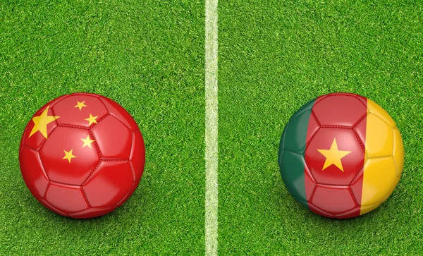 Equipes Chine vs Cameroun match de football — Photo