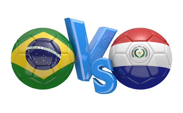 Soccer competition, national teams Brazil vs Paraguay — Stock Photo, Image