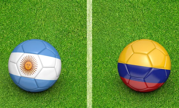 Fußballturnier 2015, Mannschaften Argentinien gegen Kolumbien — Stockfoto
