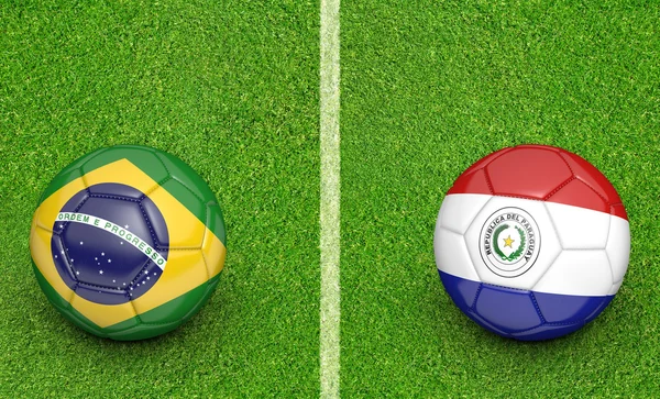 2015 soccer tournament, teams Brazil vs Paraguay — стокове фото