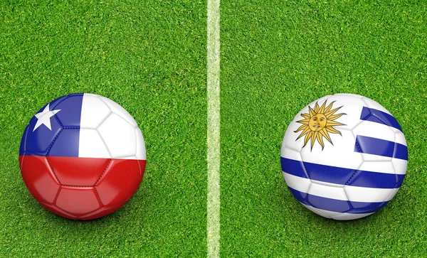 Torneo de fútbol 2015, equipos Chile vs Uruguay —  Fotos de Stock