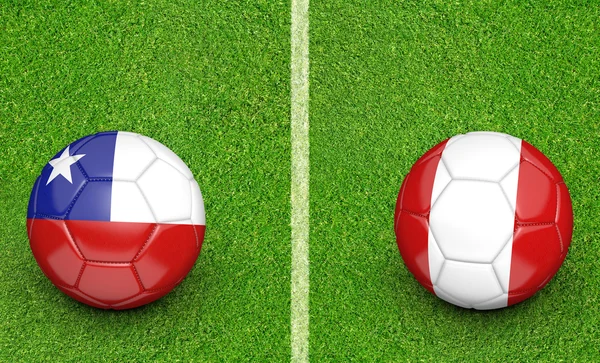 Turniej piłki nożnej 2015, zespoły Chile vs Peru — Zdjęcie stockowe