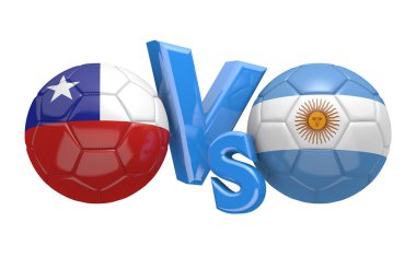 Soccer competition, national teams Chile vs Argentina