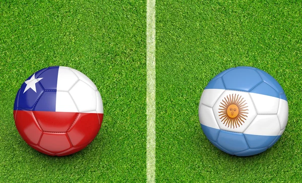 2015 soccer tournament, teams Chile vs Argentina — ストック写真