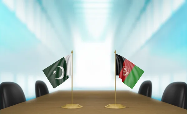 Relaciones entre Pakistán y Afganistán y negociaciones de acuerdos comerciales Visualización 3D — Foto de Stock