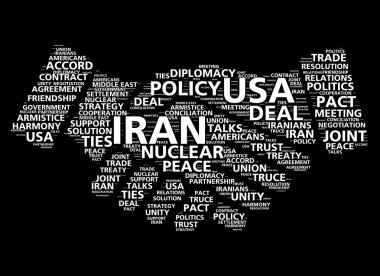 Amerika Birleşik Devletleri ve Iran nükleer barış anlaşmasında tabanlı el sıkışma kelime bulutu
