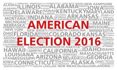 Amerika Birleşik Devletleri başkanlık oy için seçim 2016 kelime bulutu