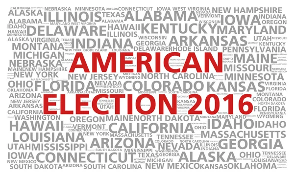 Election 2016 nuage de mots pour le vote présidentiel des États-Unis — Photo