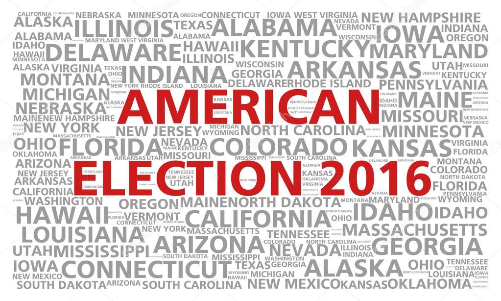 Election 2016 word cloud for the United States presidential vote