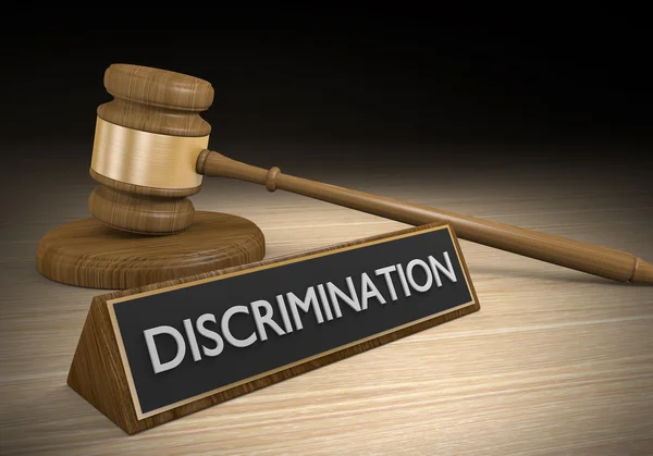 Conceito jurídico do Tribunal baseado na discriminação contra raça, idade ou sexo — Fotografia de Stock