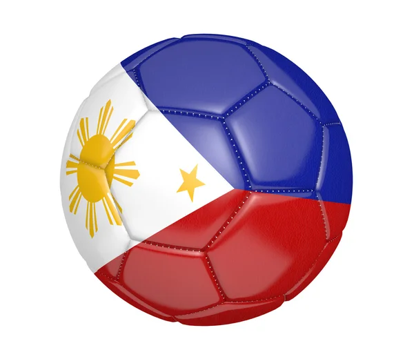 Fotbal, nazývané také fotbalový míč, s barvy státní vlajky na Filipíny — Stock fotografie
