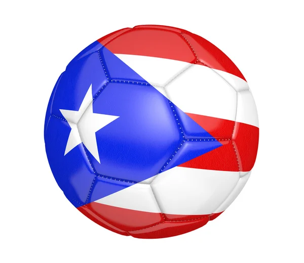 Football, également appelé un ballon de football, avec les couleurs du drapeau national de Porto Rico — Photo