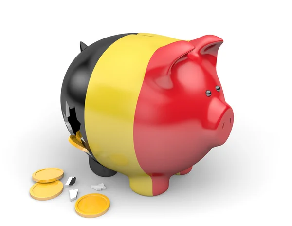 Belgium economy and finance concept for GDP and national debt crisis — Stock Photo, Image