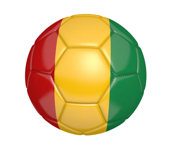 Football, also known as a soccer ball, with the national flag colors of Guinea — Stock Photo, Image