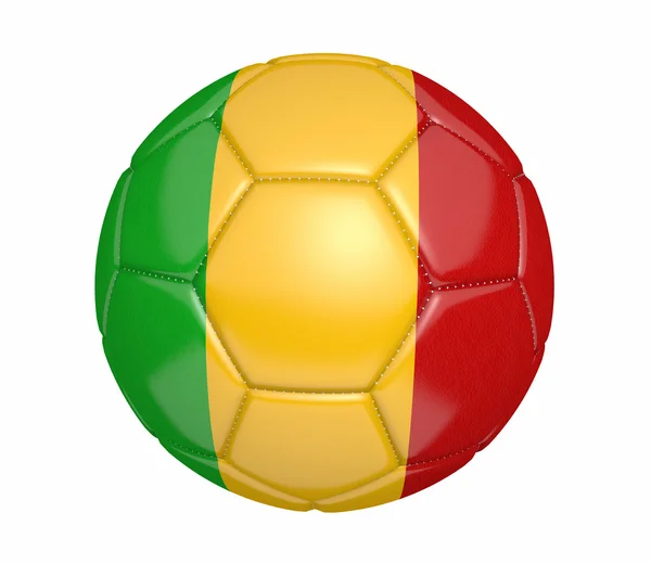 Football, également connu sous le nom de ballon de football, avec les couleurs du drapeau national du Mali — Photo