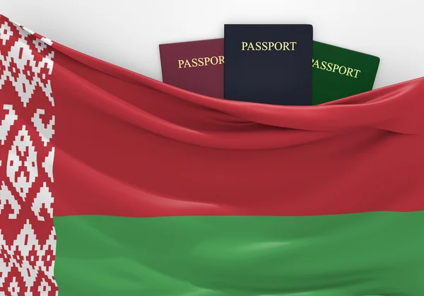 Resor och turism i Vitryssland, med diverse pass — Stockfoto