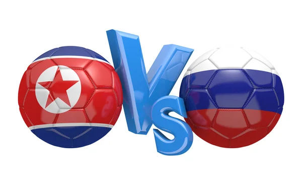 Fotbal versus zápas mezi národní týmy Severní Korea a Rusko — Stock fotografie