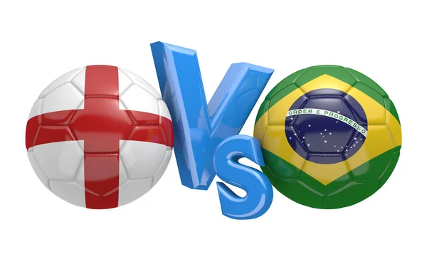 Fotbal versus zápas mezi národních týmů Anglie a Brazílie — Stock fotografie