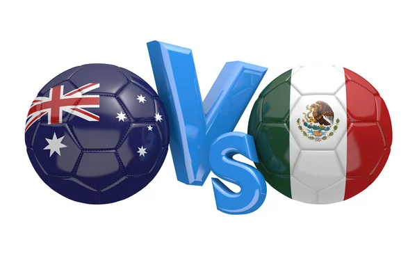 Fútbol versus partido entre las selecciones nacionales de Australia y México —  Fotos de Stock