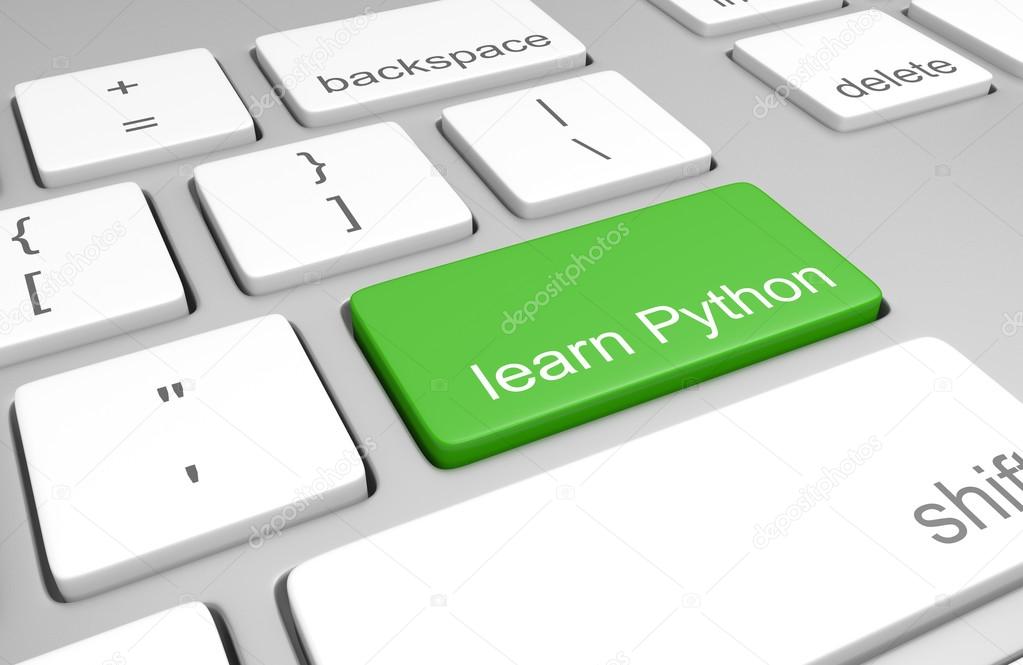 Learn Python key on a computer keyboard for learning to code and build web pages
