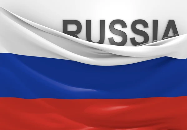 Rusia menandai dan nama negara dalam teks 3D — Stok Foto