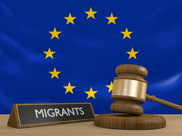European Union and the Syrian migrant crisis in Europe — Stock Photo, Image